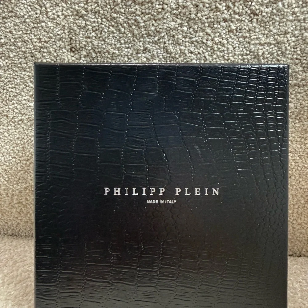 BNWT Philipp Plein Black & White Paisley Leather Credit Cards Holder / Wallet - Picture 16 of 16